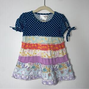 Matilda Jane Toddler Girls Patchwork Summer Tennis Floral Short-Sleeved Dress 2T